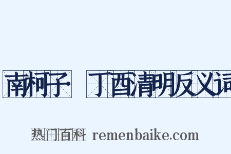 南柯子·丁酉清明反义词是什么意思的图片